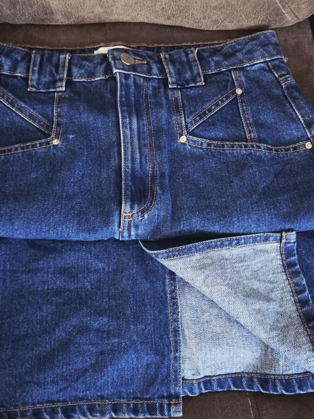 Classic Dark Blue Denim Maxi Skirt